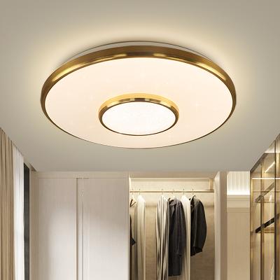 China Surface Mounted 2022 Popular Luxury Round Gold Crystal Ceiling Light Ceiling Lamp for sale