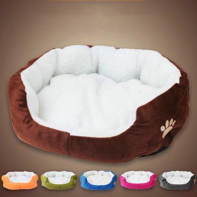 China Cute Soft Travel Plush Faux Fur Cat Pet Bed Cat Rabbit Cushion Bed Soft Sleeping Bag for sale