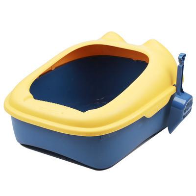 China Partially Enclosed Cat Litter Box Spoon Free Standing Cat Litter Box Splash Proof Toilet for sale