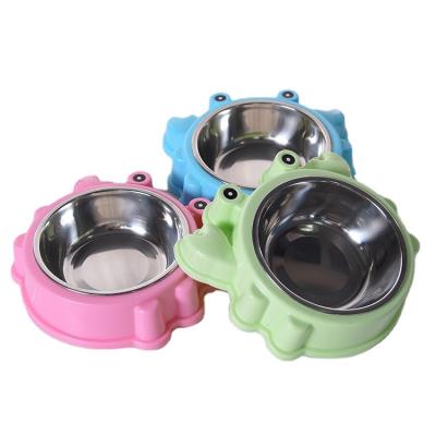 China Small Dog Accessories Double-Layer Pet Bowl Pet Food Bowl / Viable Dog Bowls Dog Feeding / Waterer Dog Food Pet Wash Dishes for sale