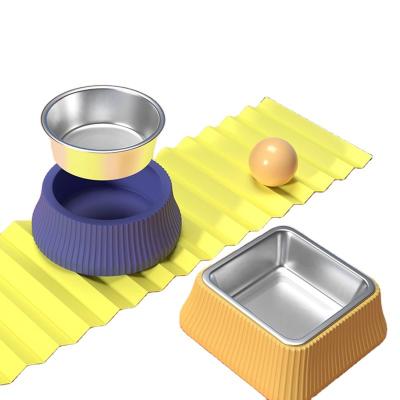 China Automatic Pet Cat Bowls Portable Style Removable Dog Modern Stainless Steel Feeding Bowl for sale