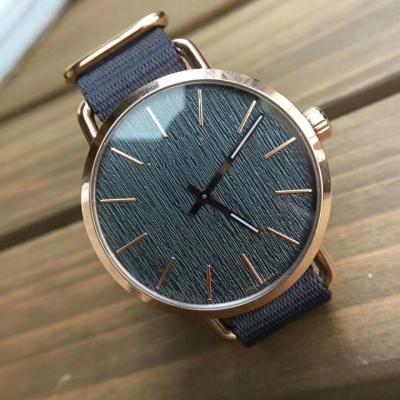 China Good Price Full Calendar Stainless Steel Customized Watch With Nylon Strap Fashion Gift For Men And Women for sale