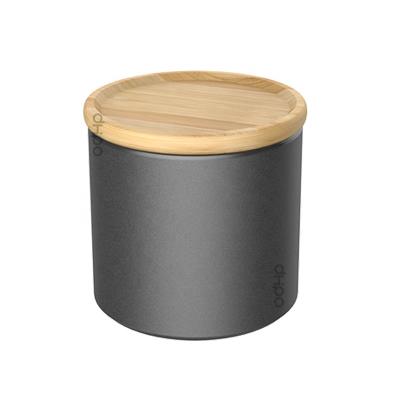 China Simplicity but new design luxury advance and cadmium free marble ceramic coffee storage jars with bamboo lid for sale