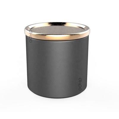 China New design sustainable lead and cadmium free porcelain black coffee canister with gold lid for tea and coffee storage for sale