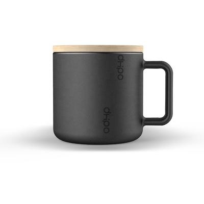 China DHPO Disposable Matte Ceramic Coffee Mug OEM Design With Bamboo Lid for sale