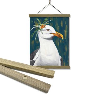 China Modern Nature Magnet Wooden Magnetic Frame Hangers Factory Price Poster Hanger Wooden Frame for sale