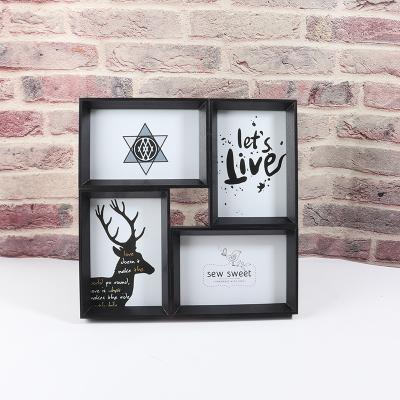 China Photo Display Photo Frames 4 Inch Wood Combination 6 Inch Picture Wall Mounted Dual-Use View Wall Frames For Pictures for sale