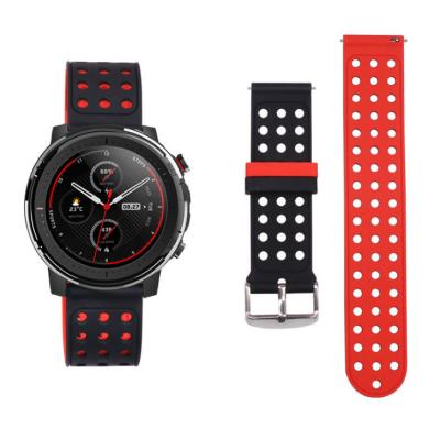 China 2021 Amazon Ebay Dual Silicone Color Hole Soft Watch Band Strap For Amazfit Gts Gts2 gtr2 Gts2e Gtr2e for sale