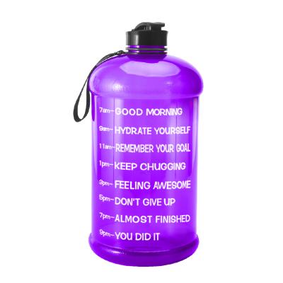 China Factory Sustainable Supply Plastic Gallon Water Bottle With Straw Motivational BPA Free Leak Proof Eco Friendly Bottle for sale