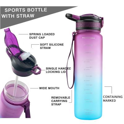 China Free Sample Sustainable Water Bottle With Custom Logo 1000ml Sport Water Bottle Bpa Free With Branded Capacity for sale