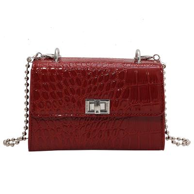 China New Cross Chain Bag Women's Mini Bag High Quality Retro Women's Square Handbag Alligator Bag for sale