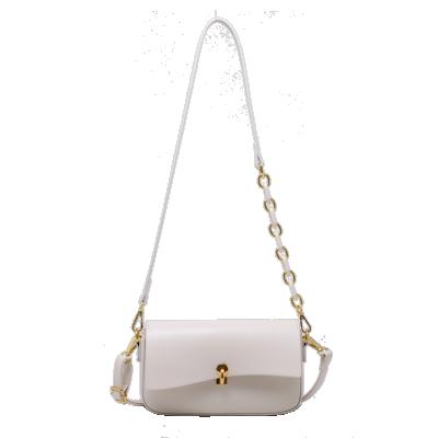 China New Fashion Style Designer High Quality Shoulder Bag Female Girl Chain Messenger Lock Solid Color Luxury Square Handbag for sale