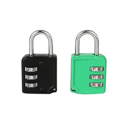 China Used For Luggage HB33 Single Color Style 3 Digit Combination Padlock Backpack Coded Lock for sale