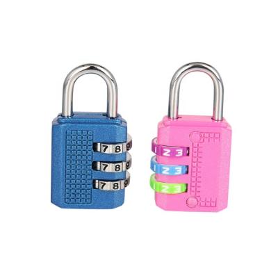 China Used For Luggage Colored Combination Custom 3 Digit Zinc Alloy Padlock for sale