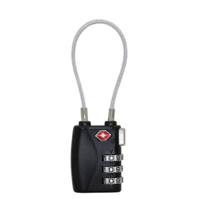 China TSA719 Rural High Quality Digital Cable 3 Combination Padlock TSA Approved Travel Padlock for sale