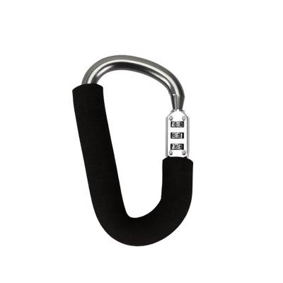 China Used for large luggage password lock mountaineering buckle aluminum alloy sponge set with outdoor lock hook climbing strong carabiner for sale