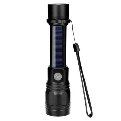 China Emergency LED Solar Power Flashlight Compass Camping Lamp Light USB Rechargeable Torch Power Bank for sale