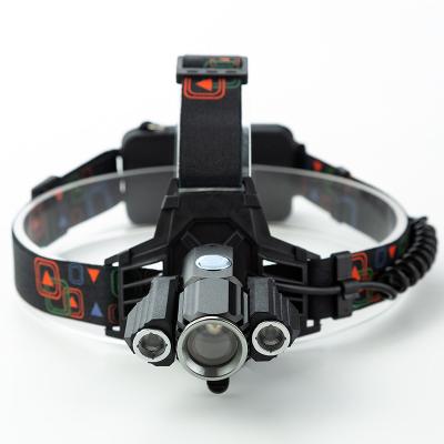 China Super Bright Backup Multi-angle Zoomable LED Headlight Rechargeable Headlamp For Running USB Wire 4 Modes 3LED for sale