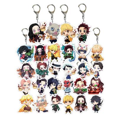 China Building Toy Anime Cartoon Demon Slayer Character Key Chain Kamado Tanjirou Nezuko Zenitsu Inosuke Bag Ornament Child Toy Decoration Gift for sale