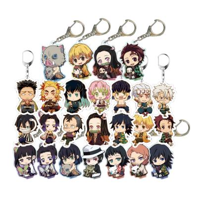 China Building Toy Big Head Anime Demon Slayer Tanjirou Ghost Mark Key Chain Toy Kibutsuji Muzan Tanjirou Nezuko Zenitsu Inosuke Acrylic for sale