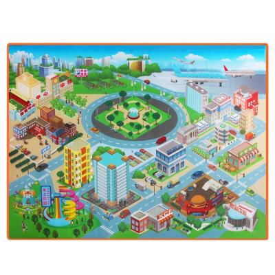 China Educational Toys Baby Game Preschool Mat Kids Route Map City City Knowledge Crawling To Pad 120CM Waterproof Foldable Climbing Kids Carpet Outdoor Toy Mat for sale