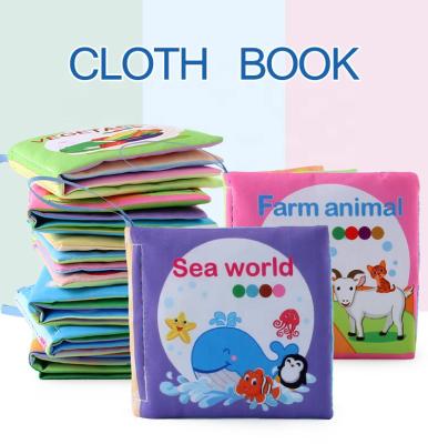 China Preschool Eductional Toys New Baby Newborn Infant Animal Knowledge Soft Cloth Book Study Educational Toys For Kids Baby Books For 0-12 Months for sale