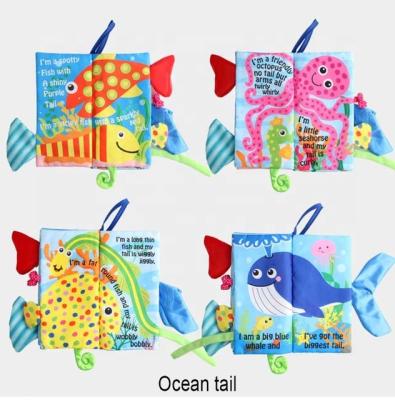 China Waterproof Animal Newborn Soft Cloth Book Study Books Eductional Tail Cloth Books Preschool Baby Toys Educational Books For Kids Gift 5pages 10 sides for sale