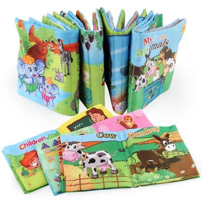 China Eductional Preschool Toys Baby Shower English Cartoon Cloth Book Animals Early Educational Games Toy Christmas Birthday Gifts for Kids Children for sale