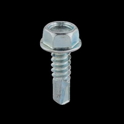 China HEX Hex Joint Self Drilling Screw Galvanized With Longer Drilling Smaller Drilling / Tied In Panel With Customized Logo On The Head for sale