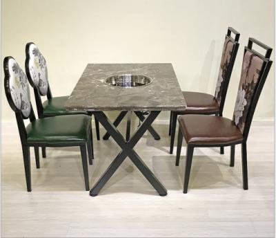 China DINING TABLE hot sales marble rectangle top restaurant pot hot table for sale