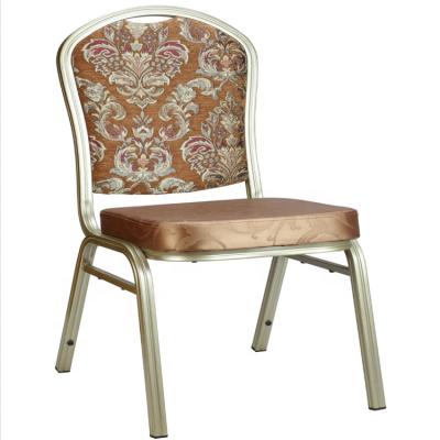 China Foshan modern wholesale metal furniture hotel restaurant aluminum stacking chair for sale