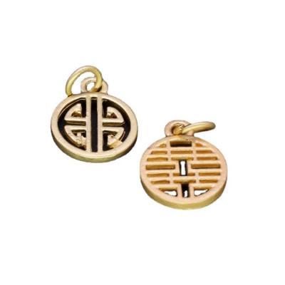 China 13mm Matte Electroplating Alloy Gold Sand Zinc Alloy Die Casting Round Pendant DIY Jewelry Accessories for sale