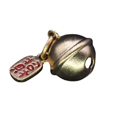 China Oil Sands 13mm*12mm Zinc Alloy Brass Drop Plating Lucky Fortune Copper Bell Pendant DIY Jewelry Accessories Cloisonne for sale