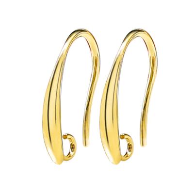 China jewelry earring diy handmade accessories pure copper color preservation plating non-slip ear hook 10x18.5mm (100/Packs) gold 033 earring material for sale