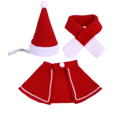 China Christmas Fleece Coat Sustainable Cute Scarf Hat Christmas Natural Warm Pet Cat Dog Apparel for sale