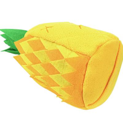 China Breathable Dog Molar Sniff Plush Toy Pet Pineapple Food Training Accompany Teddy Toy for sale