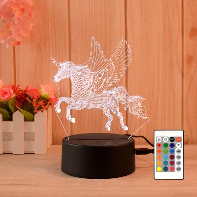 China Modern 3D Night Lights Optical Illusion LED Night Lamps Acrylic 3d Light Decorative Gift For Kids for sale