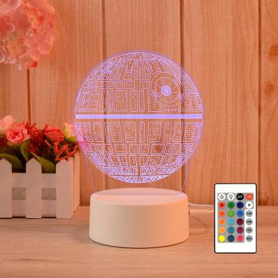 China Modern LED 16 Color Changing Customize Acrylic Logo Lamp 3D Illusion Lamp Gift Table Night Light For Bedroom for sale