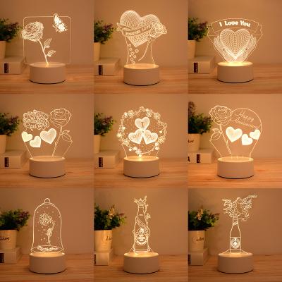 China Beautiful Anime 3d Visual Led Illusion Modern Night Light Multicolor Changing 3D Night Light for sale