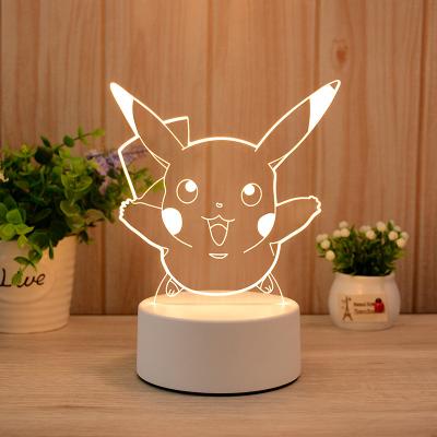 China Modern Warm Sale 3d Illusion Low Pikachu Night Light for sale