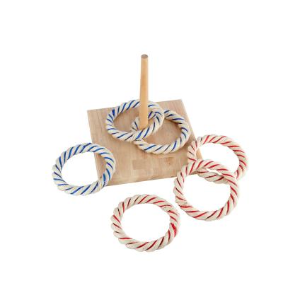 China OEM Wooden Ring Toss Game Set Outdoor Wooden With Bag Lawn Backyard Carry Fun Games Include 20 Rings for sale