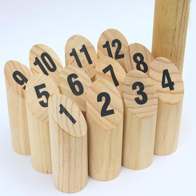 China OEM Garden Wooden Game Throwing Game Hardwood Wooden Number Kubb for sale