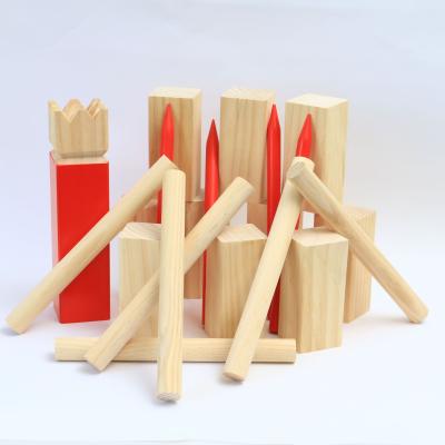 China OEM Garden Wooden Game Throwing Game Hardwood Wooden Number Kubb for sale