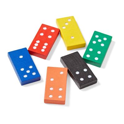 China OEM Domino Blocks Wooden Colors Bulk Dominoes Wooden Blocks Colored Dominoes Building Block Tile Set for sale