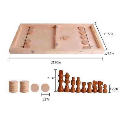 China OEM Puck Foosball Winner Board Game Wooden Slingshot Board Speed ​​Pebble Wooden Game for sale