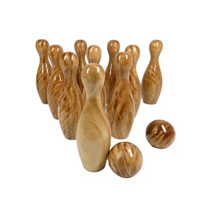 China OEM Mini Wooden Tabletop Wooden Bowling Game for Kids for sale