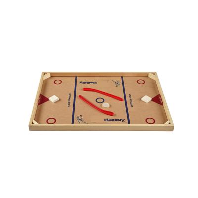 China OEM Wooden Ice Hockey Pucky Table Top Hockey Game for Kids and Adults Includes 1 Game Board 2 Hockey Sticks and 3 Pucks for sale