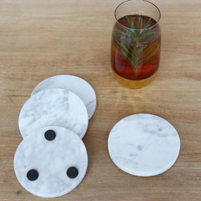 China Sustainable USA amazon ebay hot sale handmade round marble stone drink coasters set of 4 for sale