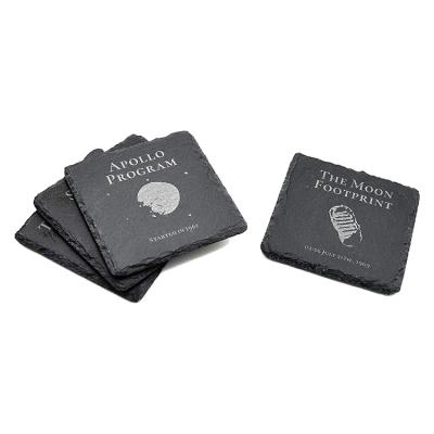 China Viable competitive price natural black slate stone cutting square wine cusomized coasters mold for sale