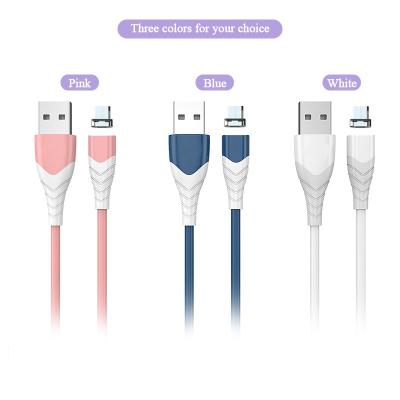 China Magnetic High Quality 3 In 1 Magnet Charging Cable 2.4A For iPhone Support OEM ODM Magnetic Fast Charger Wire For Samsung Huawei for sale